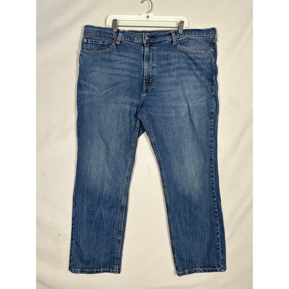 Levis 541 Jeans Mens 44x32 Athletic Taper Blue Distressed Stretch Denim Pant EUC